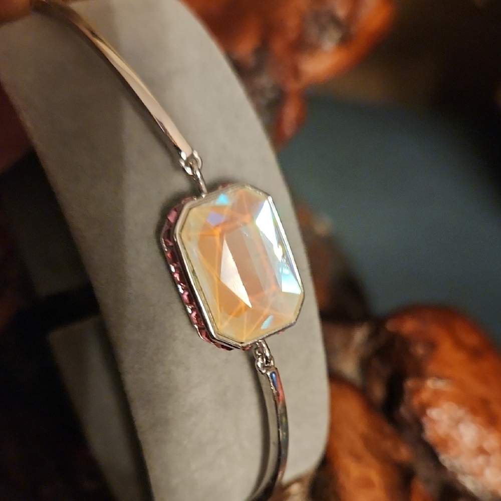 Swarovski Orbita Reversible Silver Bracelet With Pastel Colored Crystals EUC - Picture 10 of 13